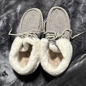 Hey Dude Grey Fold Boot. Worn once or twice.